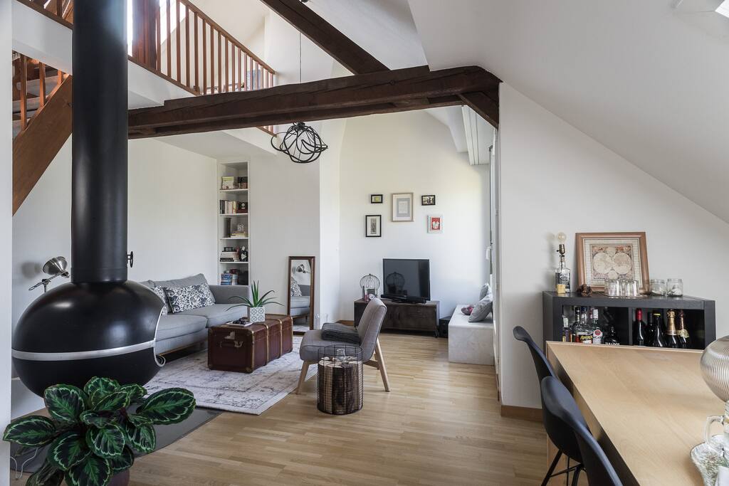 Living room with dining area