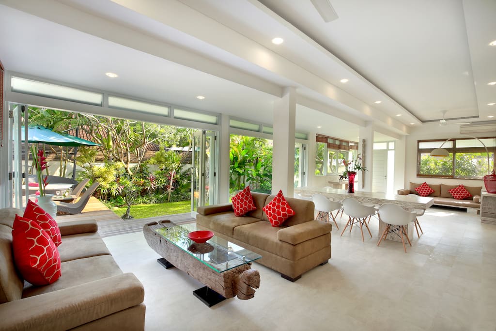 ENCLOSED living and dining area