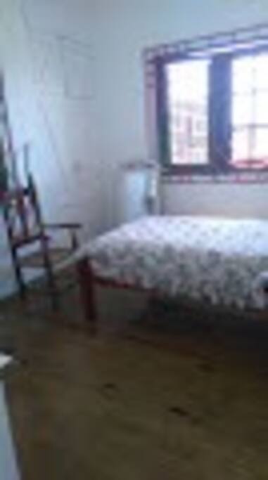 Bedroom with twin mattress