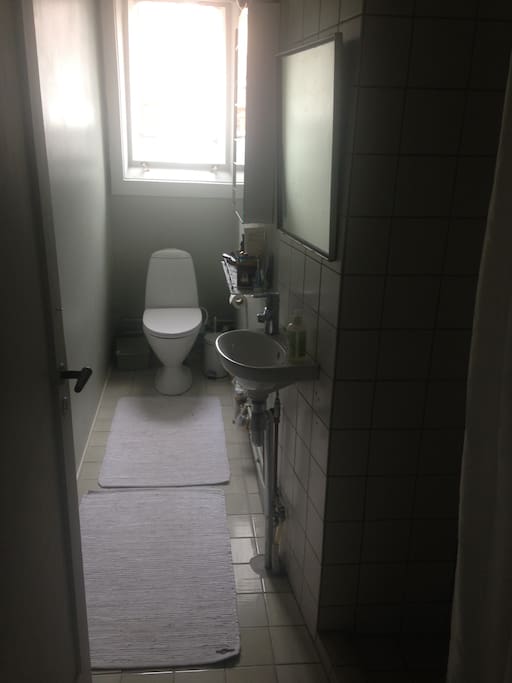 stand up shower at the left