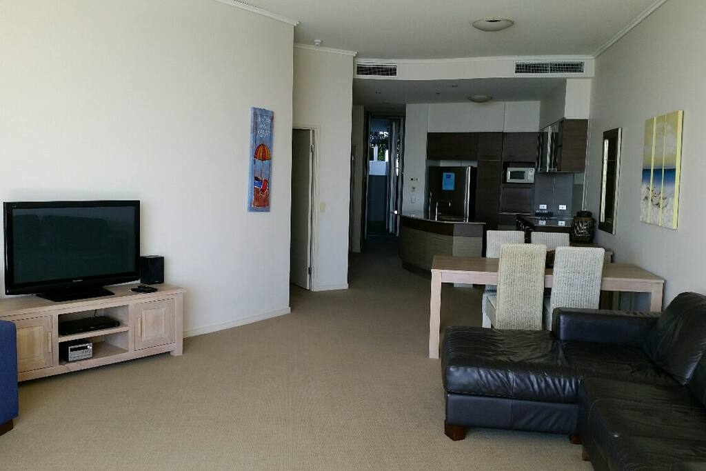 Living, dining and kitchen