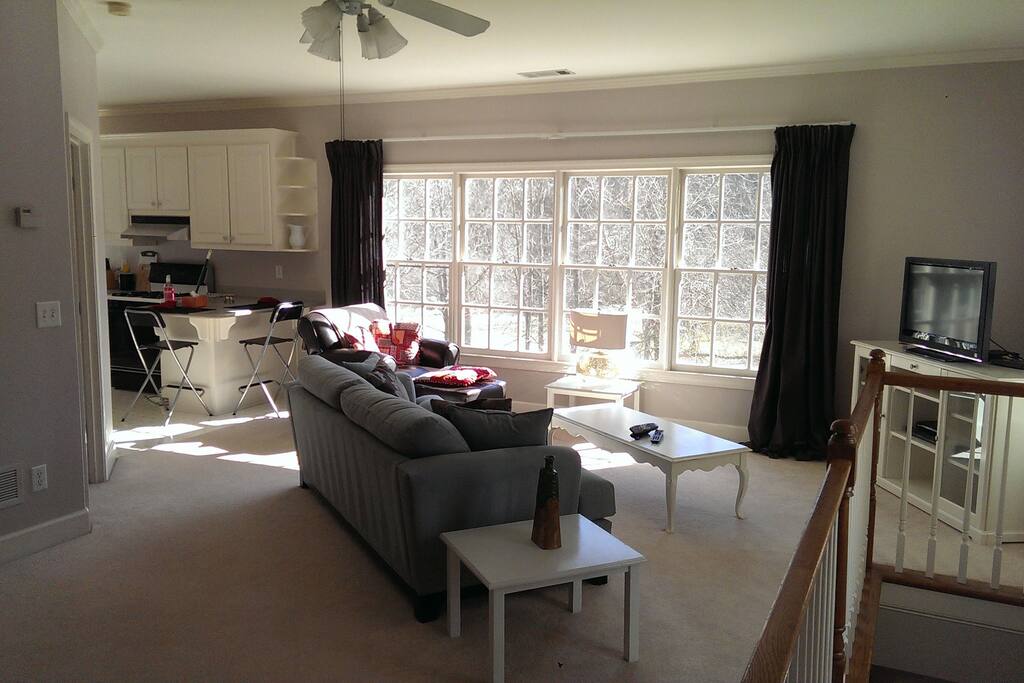 Living Area with View of 2 Acre Wooded Property