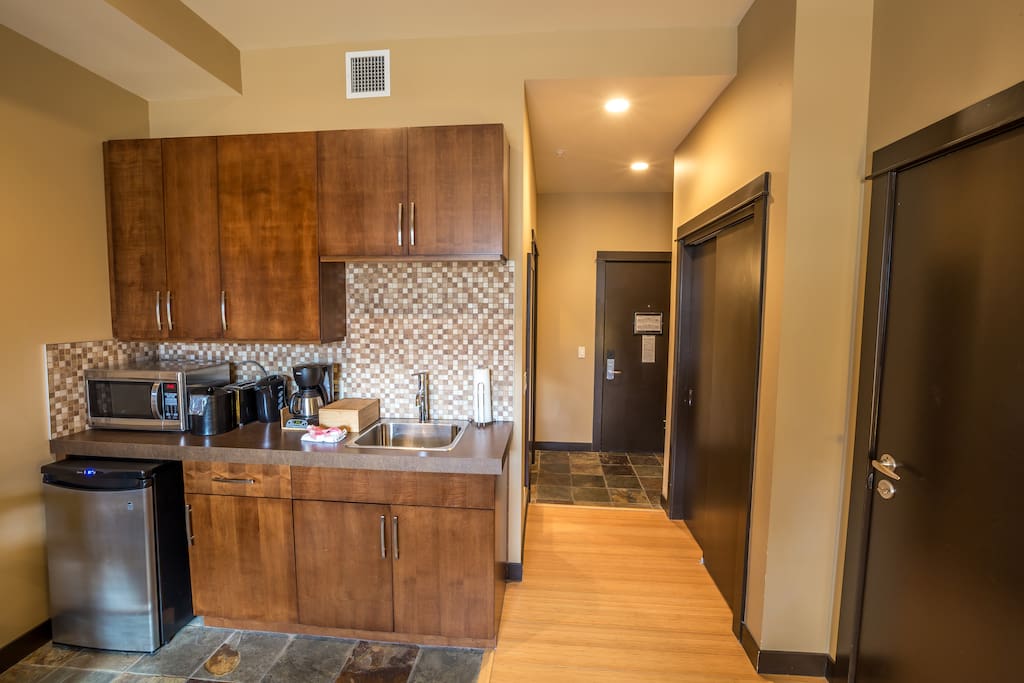 Take advantage of the functional kitchenette at your disposal