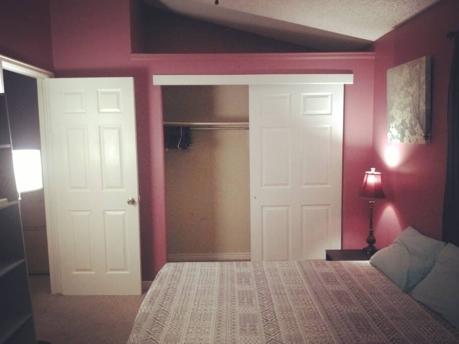 closet and bed view