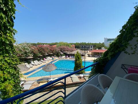 For Rent with Pool in Burhaniye Ören Nova Site 1+1