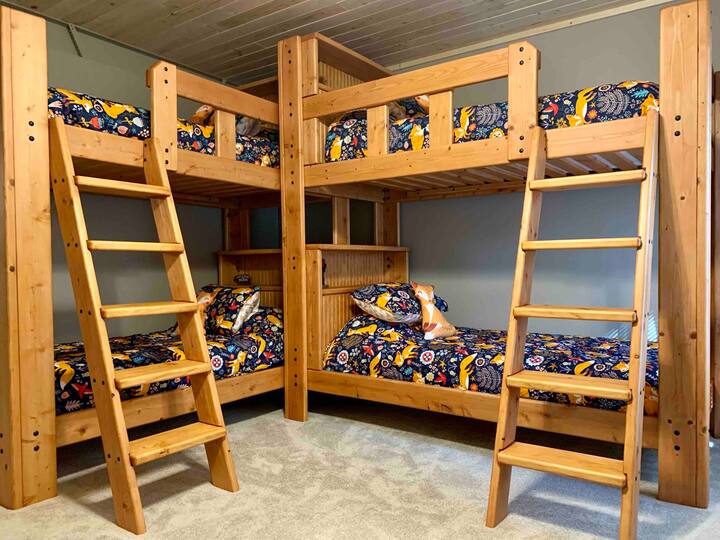 Bedroom 3-Bunk room with adult strength bunkbeds.  Lower level