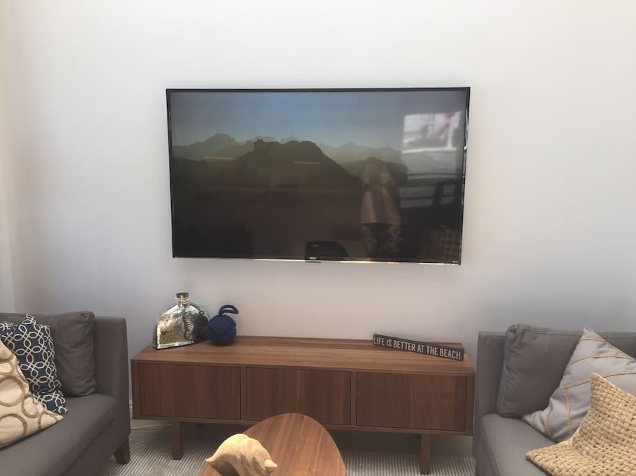 65" TV with full channels and Netflix!!