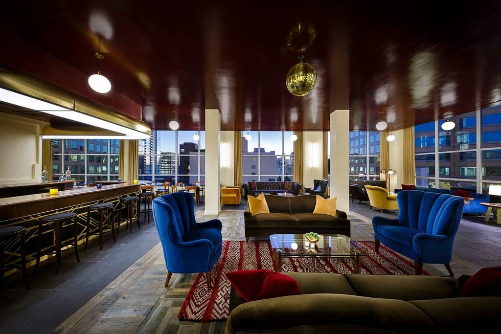 Sky Lounge with stunning downtown LA views and enabled wifi makes it perfect work space
