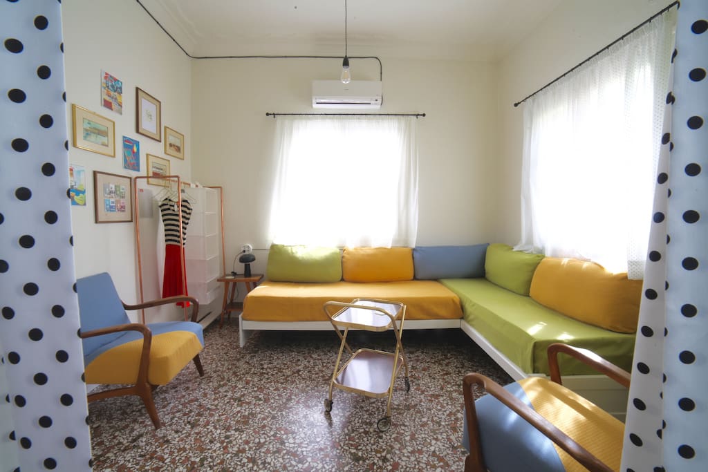 Haralampos' triple bedroom- 1st space. View from the 2nd space.
