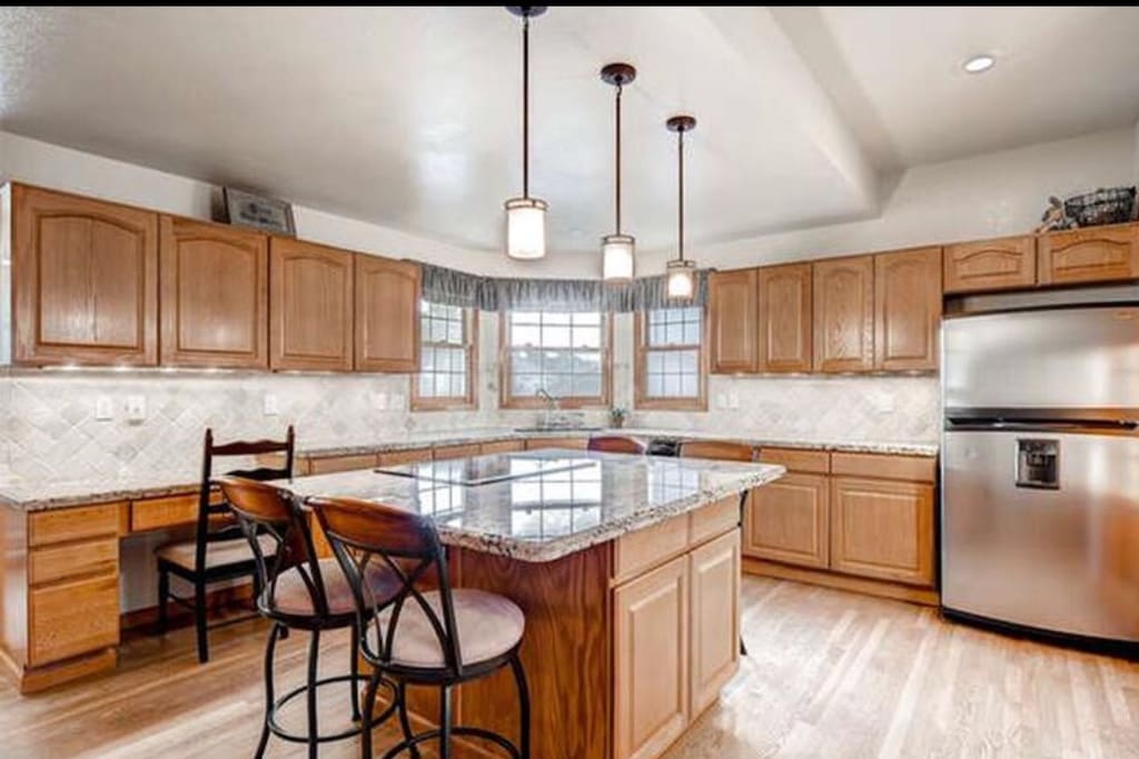 Shared kitchen. Used by our family of 5. Feel free to use any of our dishes and refrigerator!