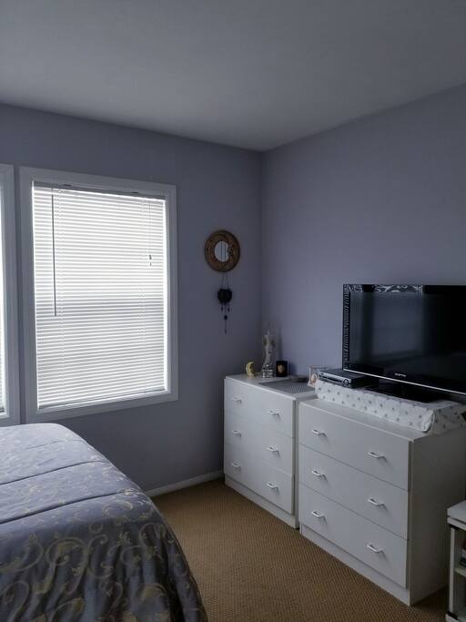 Upstairs bedroom, dresser and TV