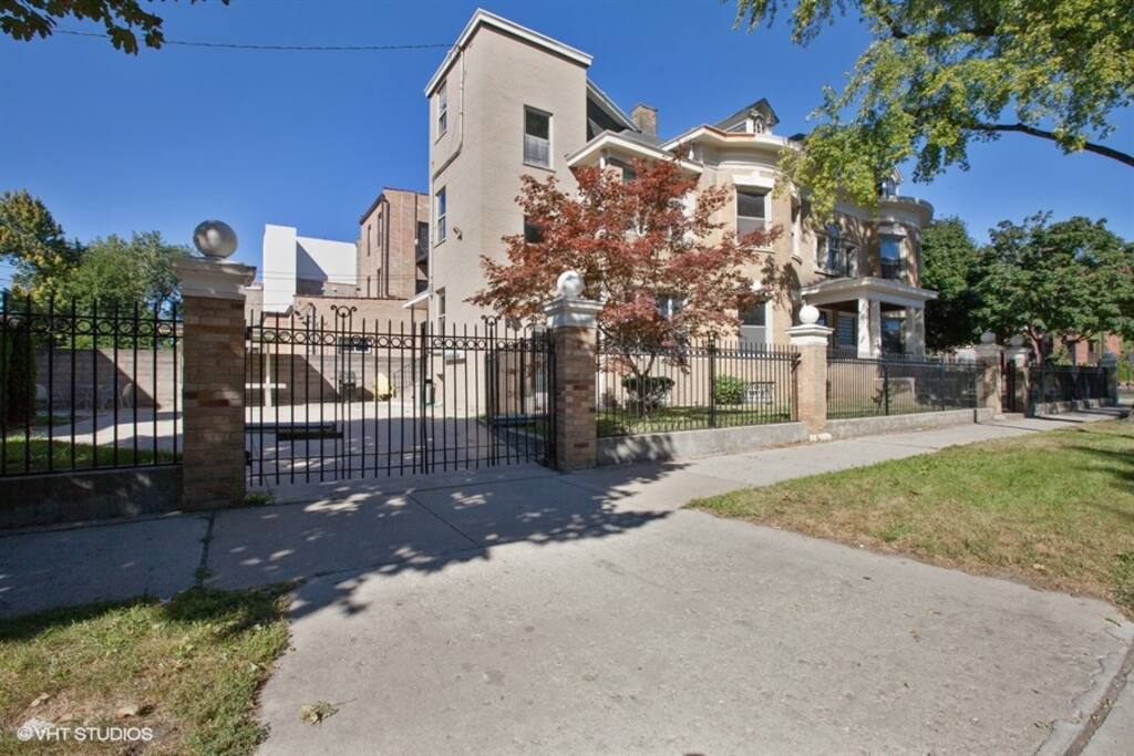 Gated parking for 5 cars.