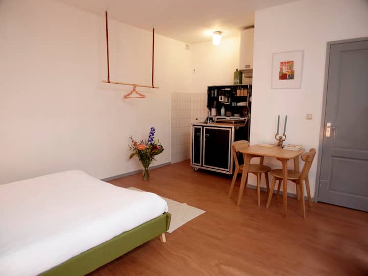 Private, quiet studio in the centre with terrace