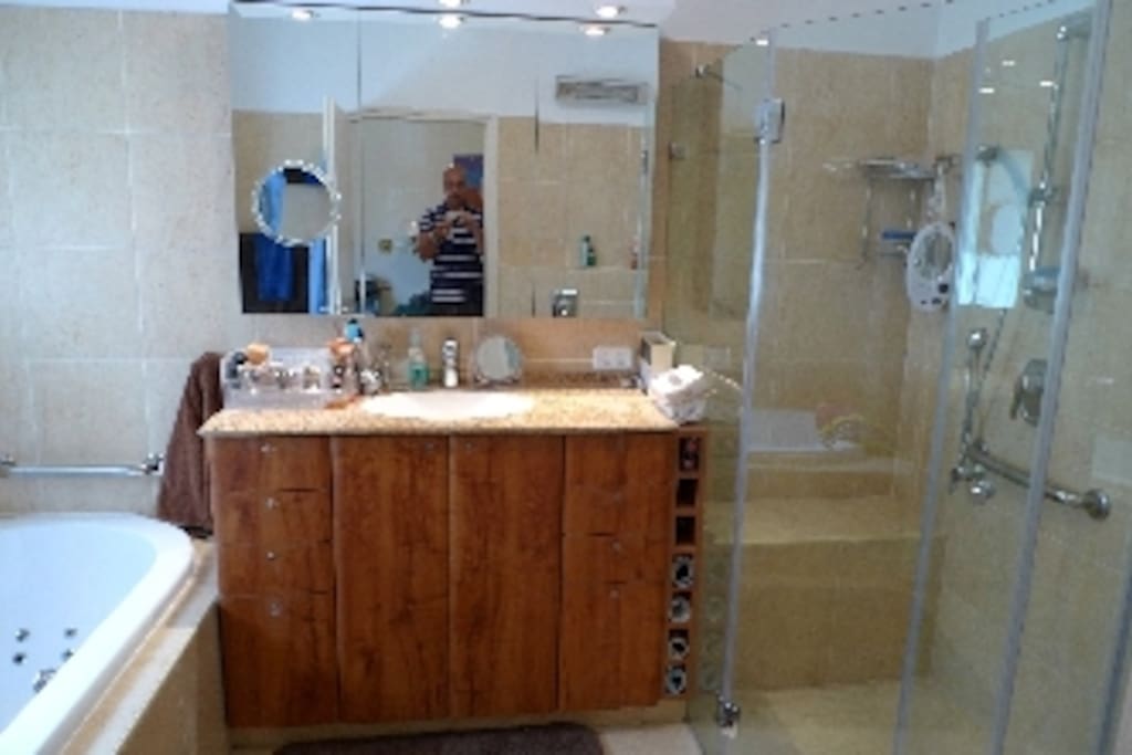 Master bathroom with shower and jaccuzzi