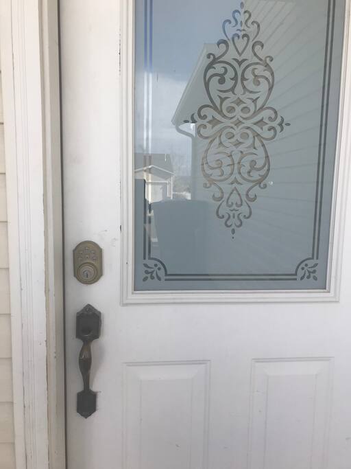 Front door with numerical lock