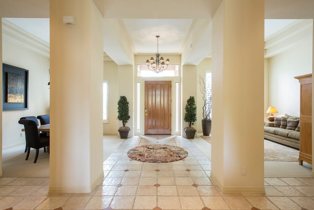 Entrance with dinning room and living room