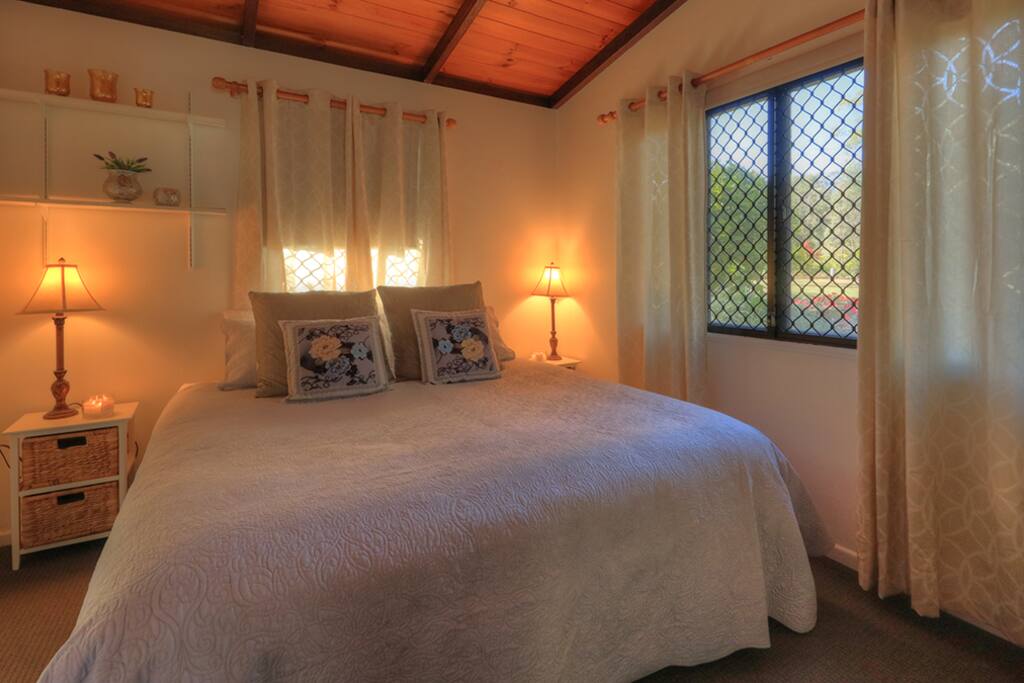 Sleep like a KING in our very comfy King size bed. You won't want to get out of it.