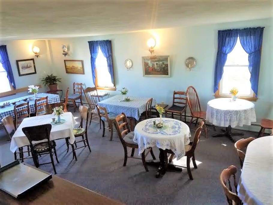 Dining Room - this is where you will enjoy our tasty homemade, hot breakfast, meet other guests, and start your day with information about the area. Also, a space for small groups to meet in the evenings to chat, play games, or have a drink.