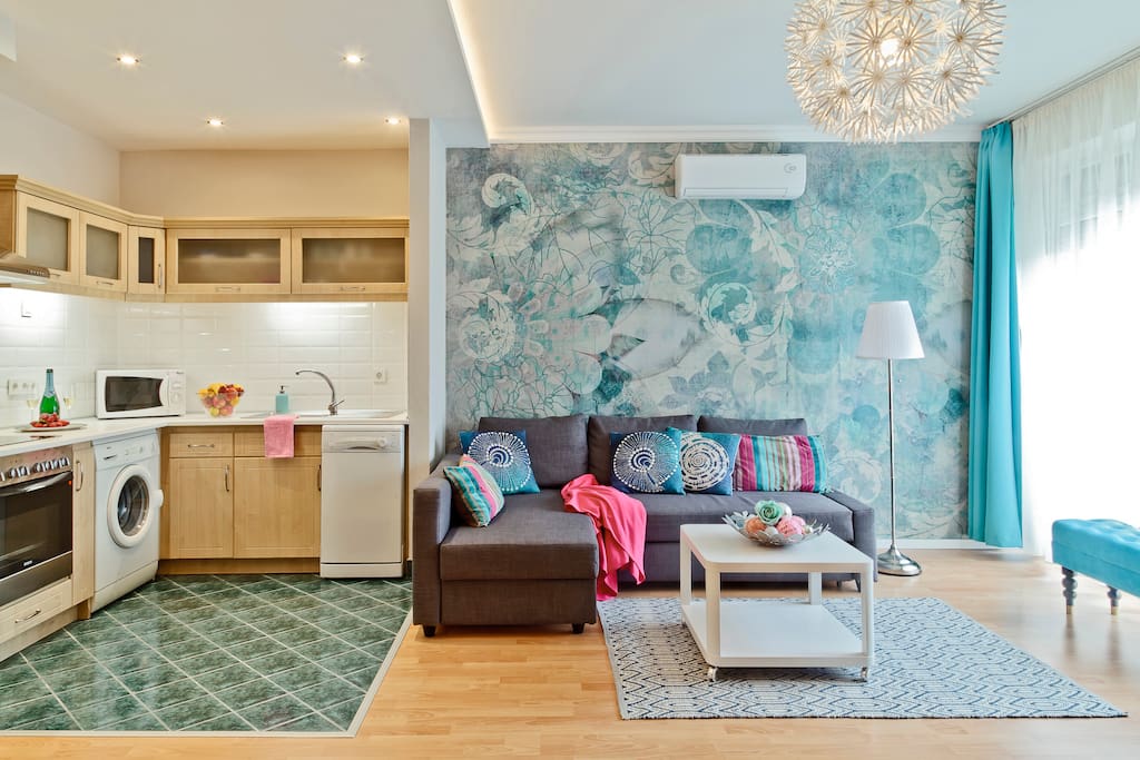 Relax on the big, comfortable sofa