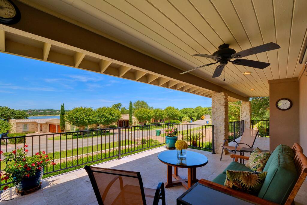 Take in the lake from the front patio.