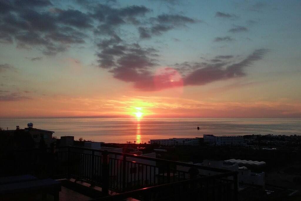 sunset view from the veranda