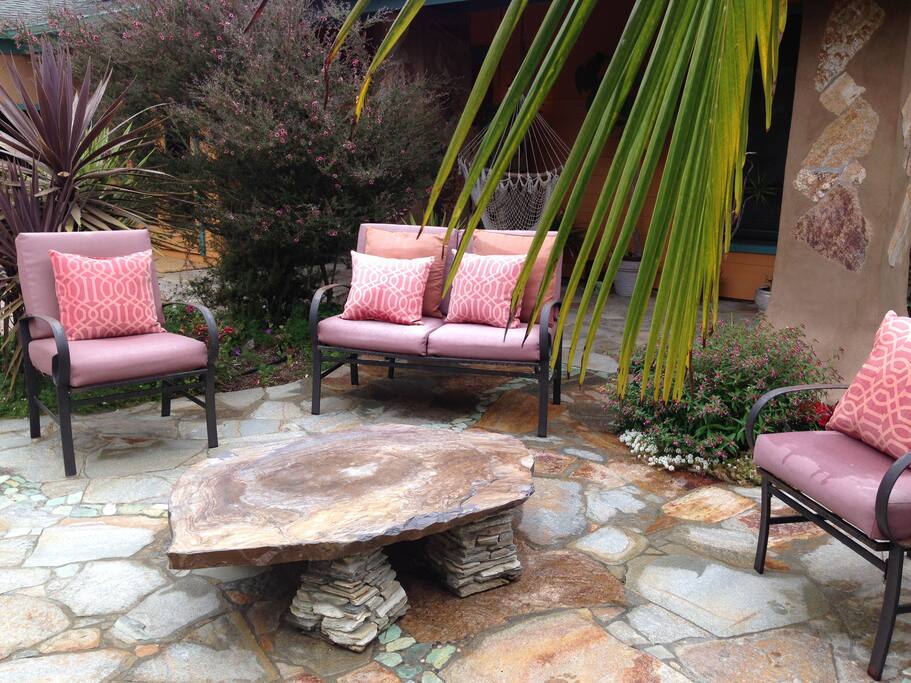 Front Patio and Fountain sitting area