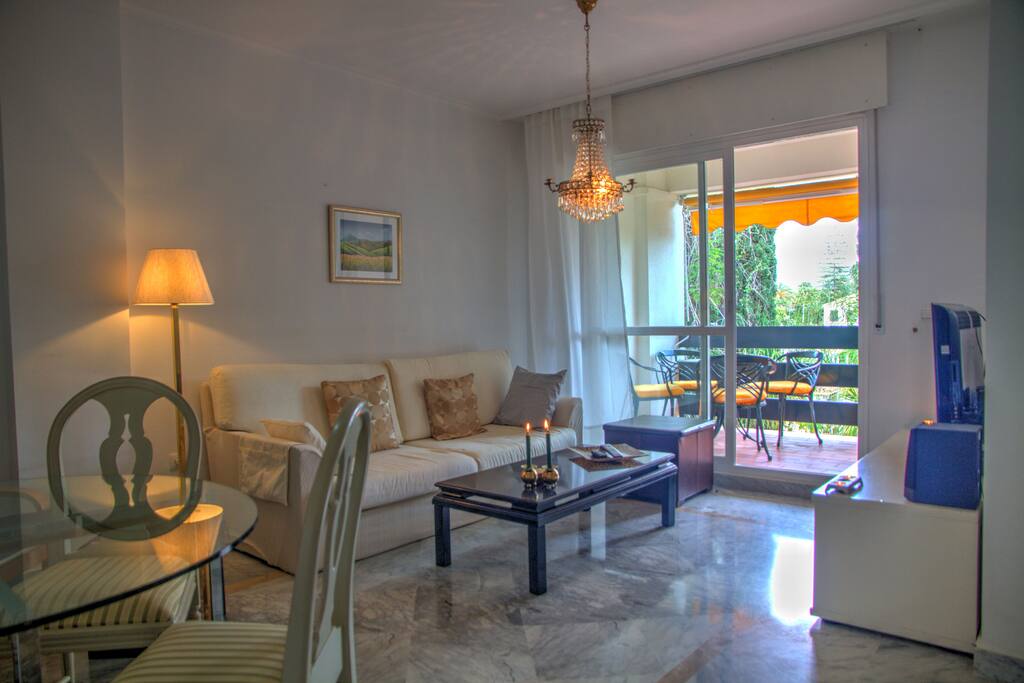 Nice well appointed living room with private terrace