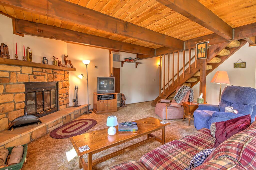 Lounge in the living room while building a fire or watching one of your favorite movies.
