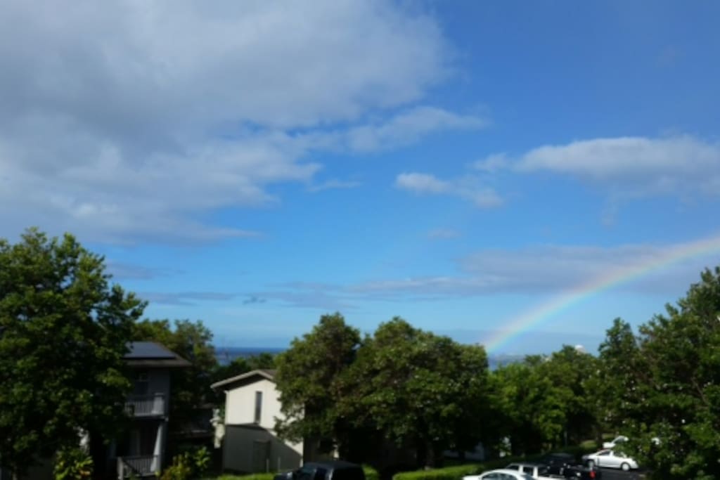 rainbow from the balcony