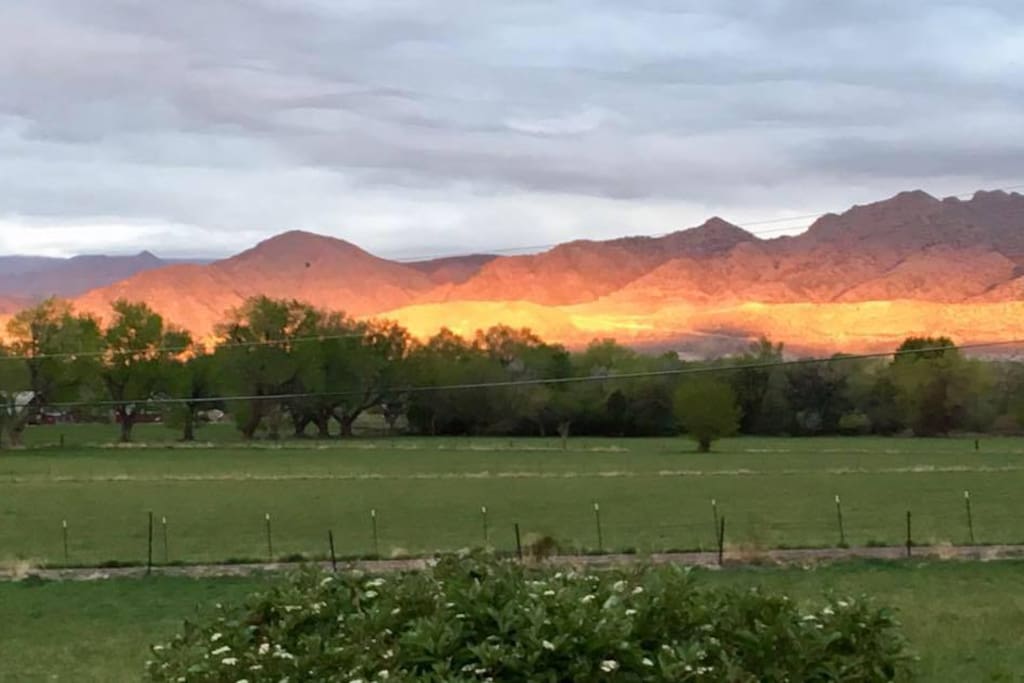 Sunrise view from our patios.