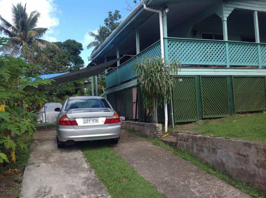The driveway/shared parking