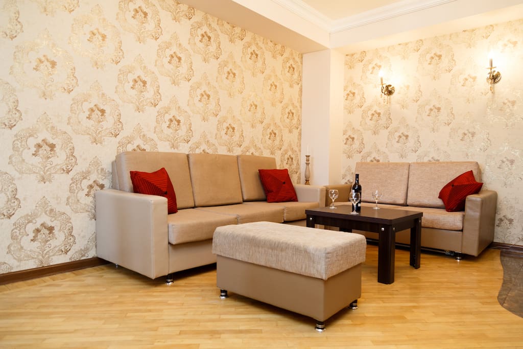 Living room with kitchen