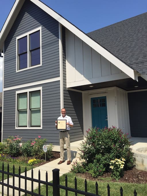 Modern home in historic east Nashville. Unit is where downstairs window is shown.