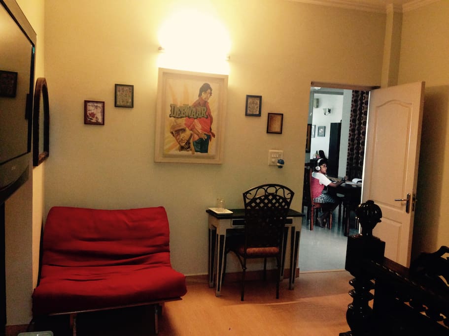 Well the large room on the GF even has a hand painted poster of Amitabh ( before he became Big B)