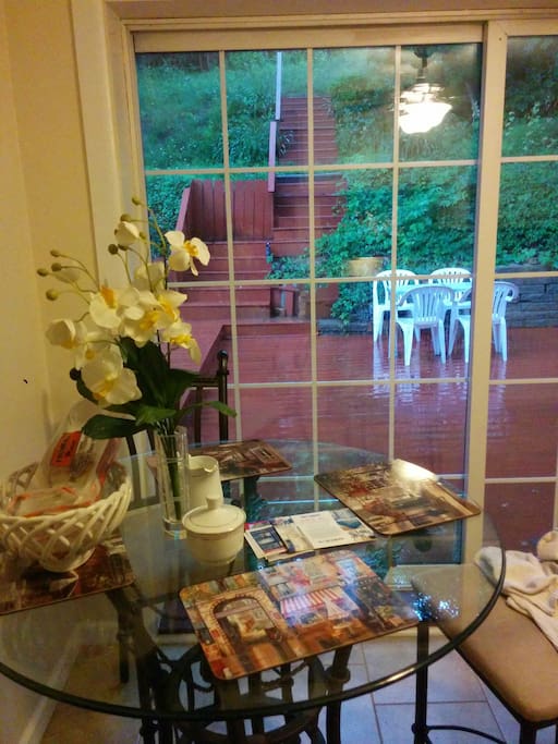 Breakfast table after the rain