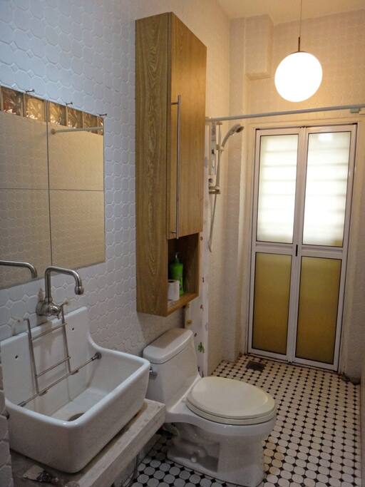 Warm water shower available
