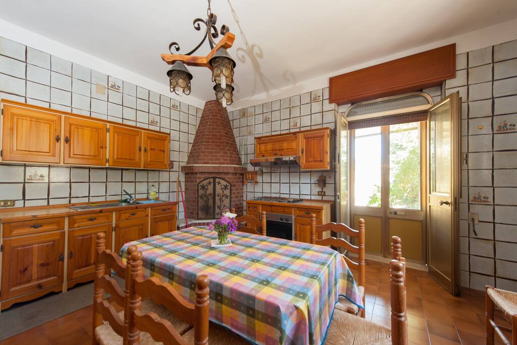 The beautiful handmade wooden kitchen