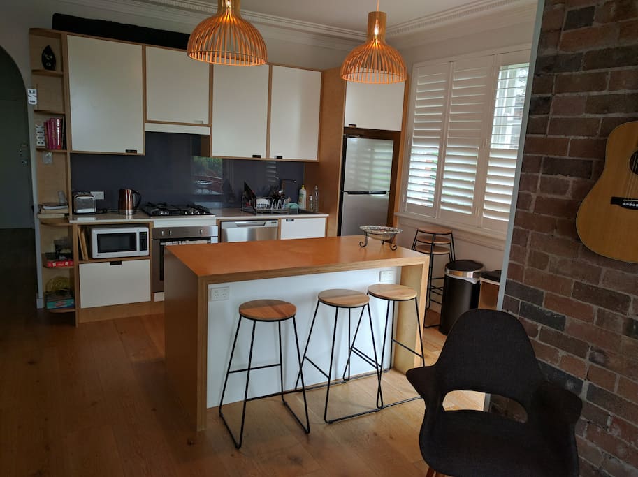 Open plan living room kitchen