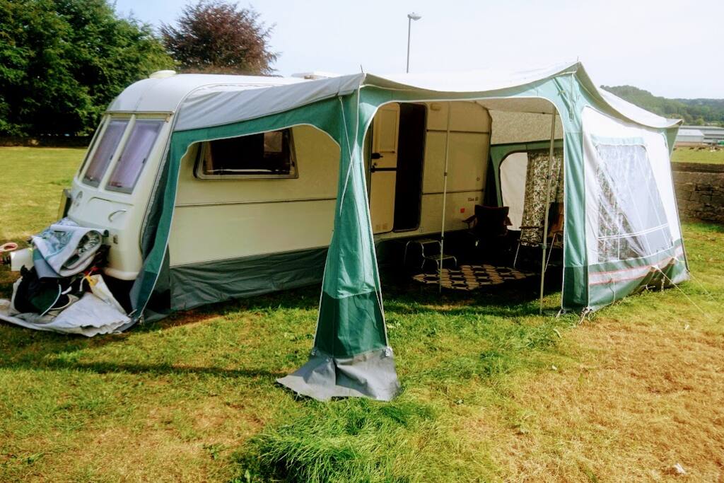 Caravan awning (a nice place to sit and relax, eat, read or socialize)