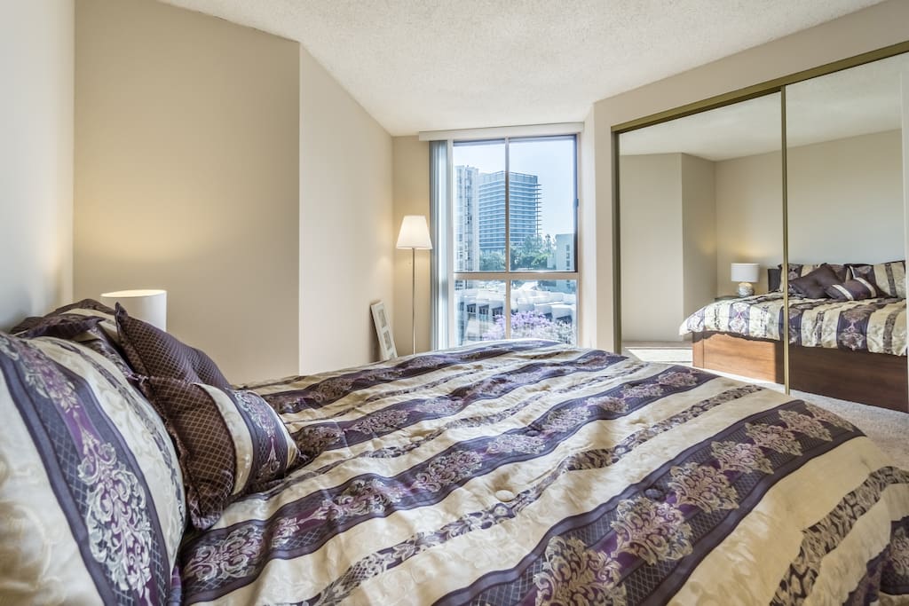 Great view on some of LA's high-rises from your bedroom