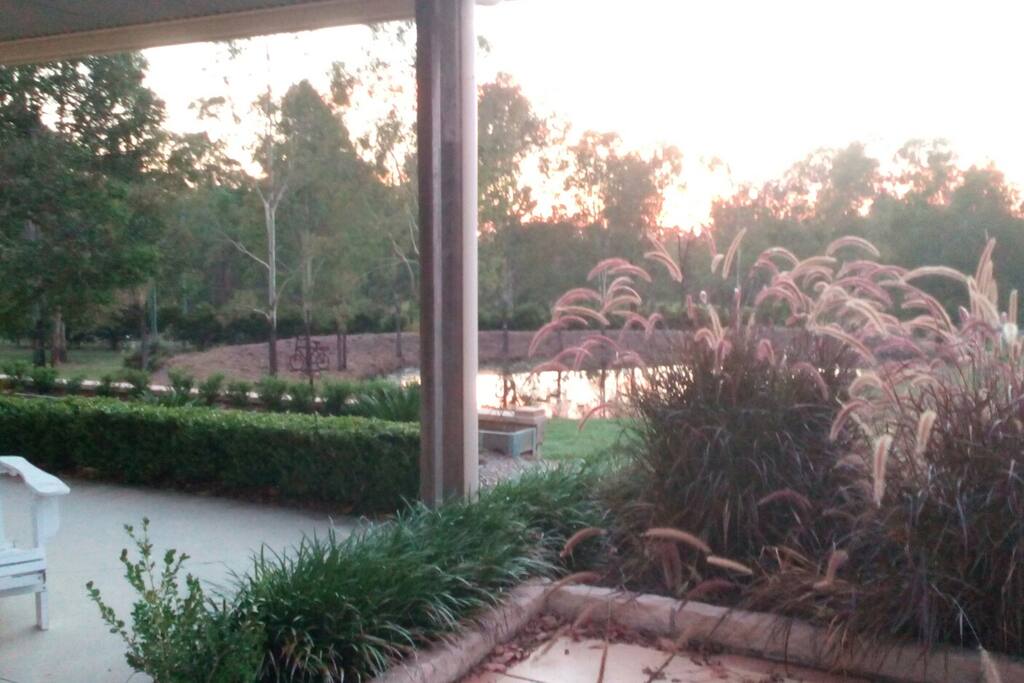 Outlook from private court with BBQ