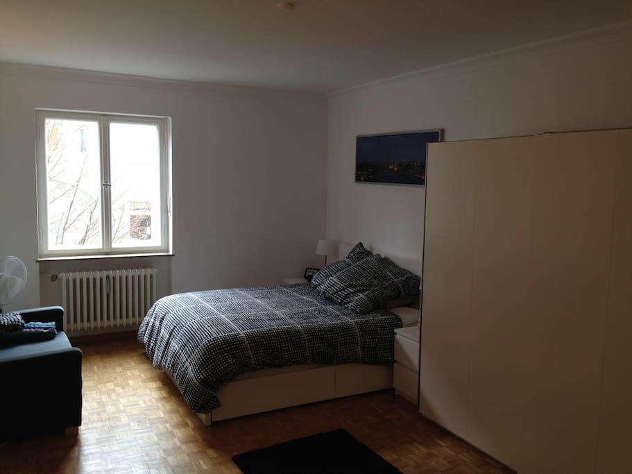 Main room - Double bed and sofa bed