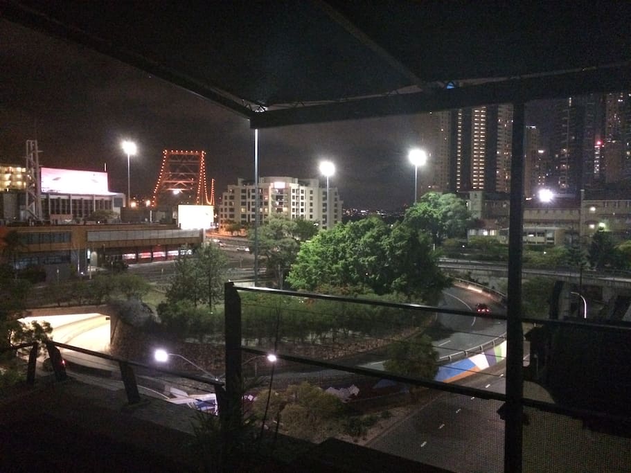 Balcony view at night