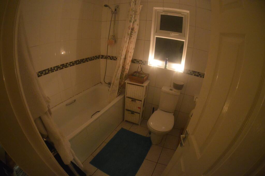 The bath & shower room. Upstairs