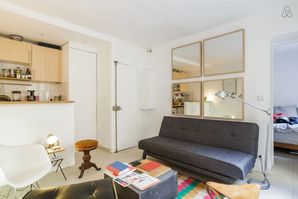 Sofa flattens and can sleep 1 or 2 people