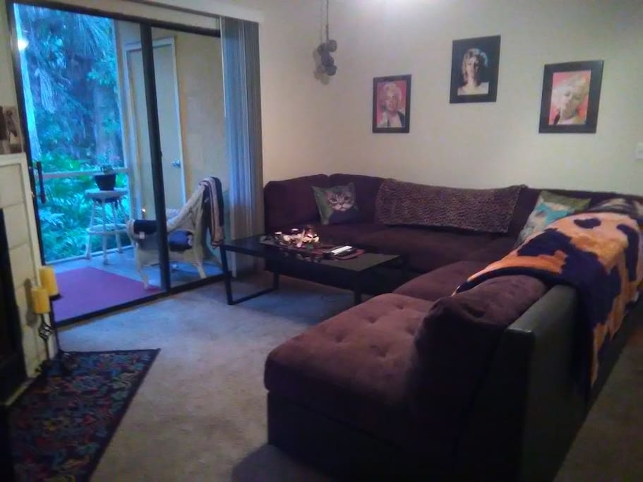 Living room and slider to screened in porch.