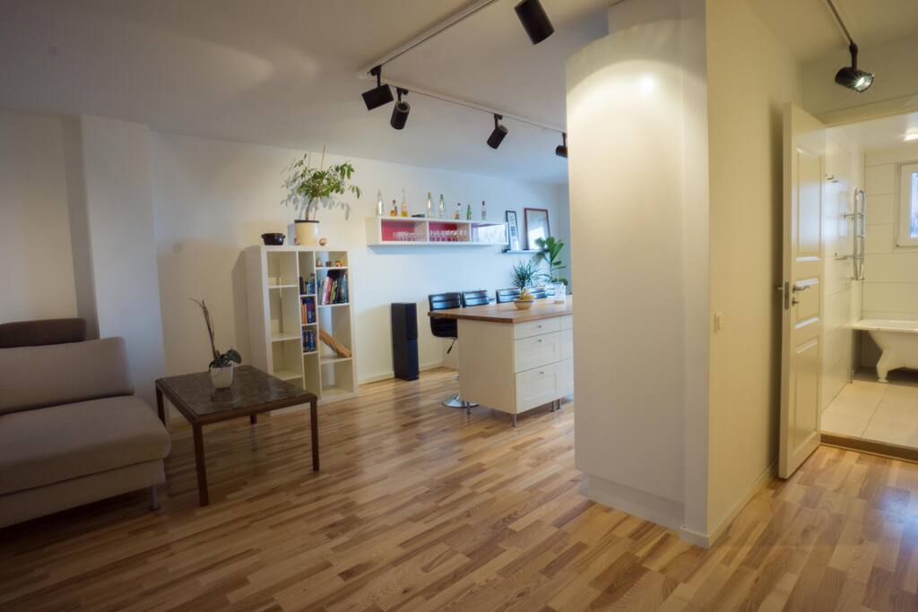 Living room & bathroom