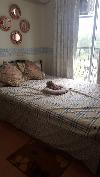 Bedroom 1 has a double sized bed.