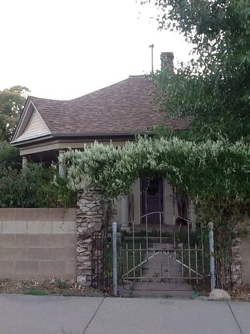 Silver lace on front gate