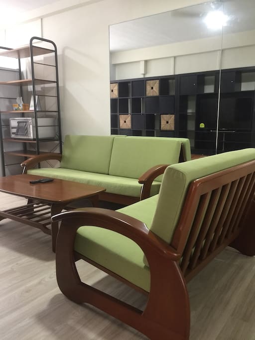 Teak wood 3-seater and 2-seater